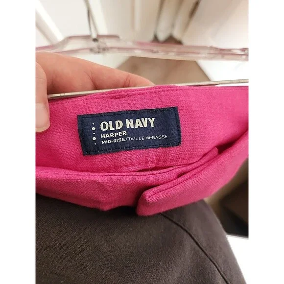 Old Navy Womens Size 6 Harper Pink Mid-Rise Ankle Pants Work Casual Regular 6 - Picture 6 of 7